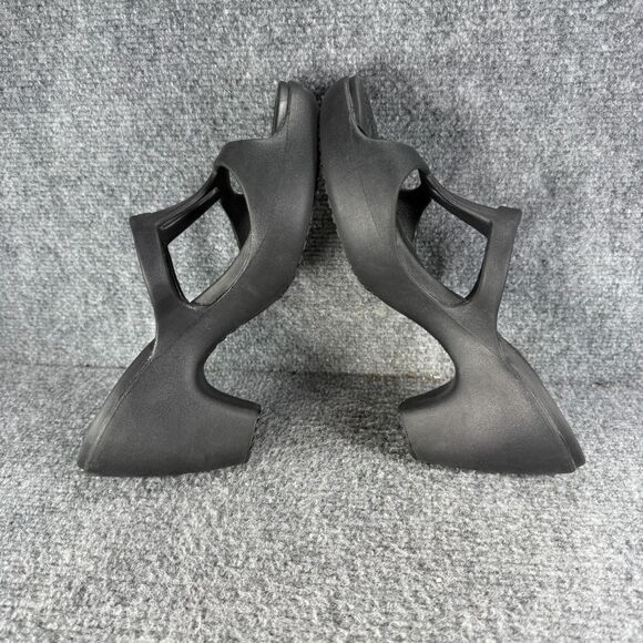 Crocs Sandals Womens 10 Cyprus Heels Black Slip On Open Toe Casual Beach Shoes - Picture 7 of 11